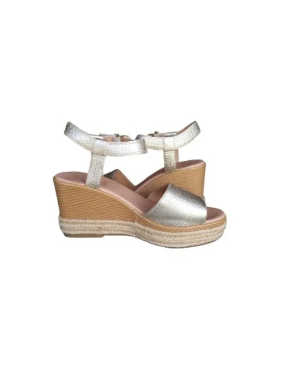 Sperry Topsider Leather Plushwave Fairwater Metallic Gold Tan Wedge Heel Women 9